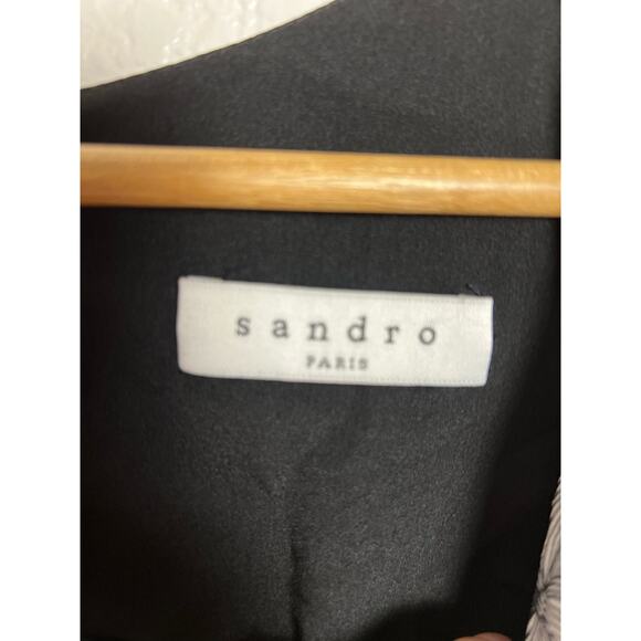 Sandro Paris Black White Floral Print Paradise Sleeveless Jumpsuit Size 4 - Picture 8 of 9
